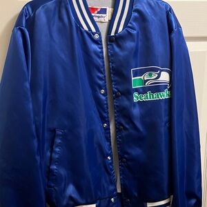 Rare Vintage Seattle Seahawks large Blue Satin Jacket